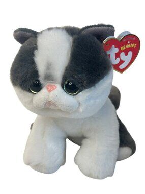 Ty Beanie Baby Yang The Cat Kitten Plush Stuffed Animal Gray White 2019 W/Tags